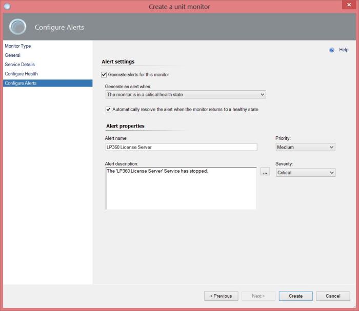 SCOM - Create Unit Monitor - Configure Alerts